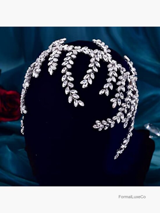 2 Pack Bride Wedding Headbands Rhinestone Tiara Headpiece Hair Comb main image 5